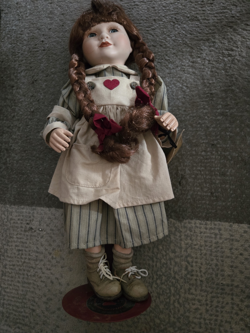 Boyd's Porcelain Doll with Red Heart Apron - Classic Girls' Toy - Picture 2 of 2